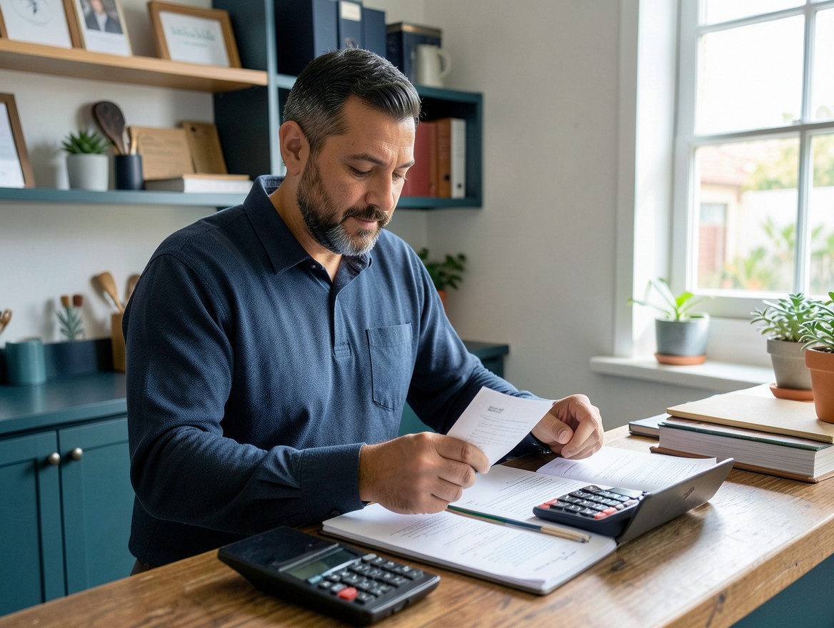 Emprendedor revisando movimientos financieros